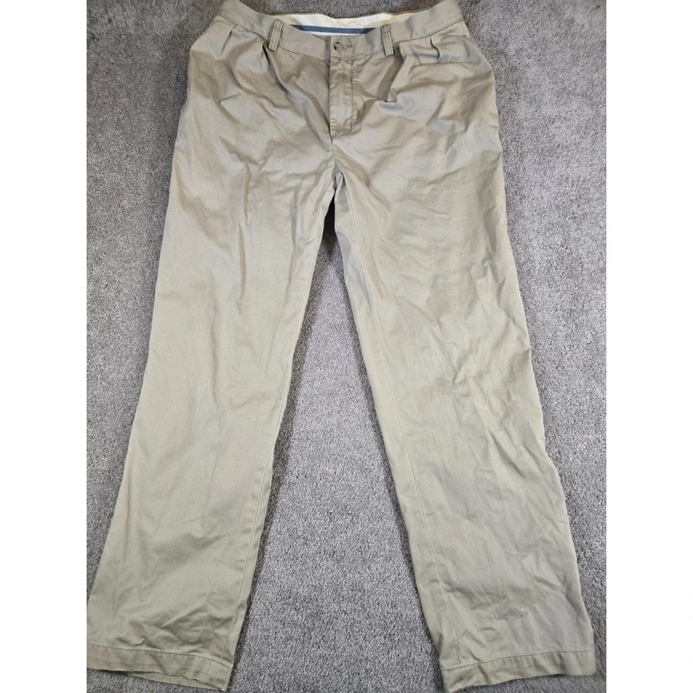 Vintage Polo Ralph Lauren Prospect Pants Mens 36x32 Tan Khaki 100% Cotton Preppy